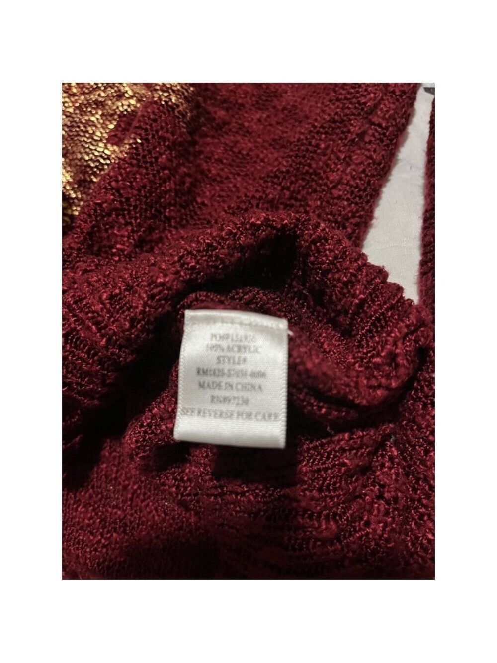 2 for $10 special☀️ Women's Almost Famous Burgundy Love Sweater Size L - Picture 5 of 5